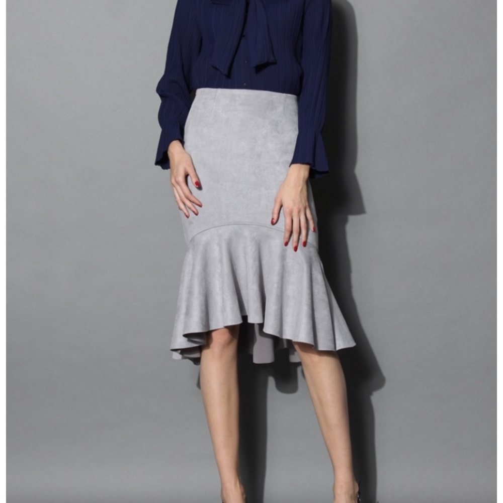Chicwish suede frill hem skirt NWT size M